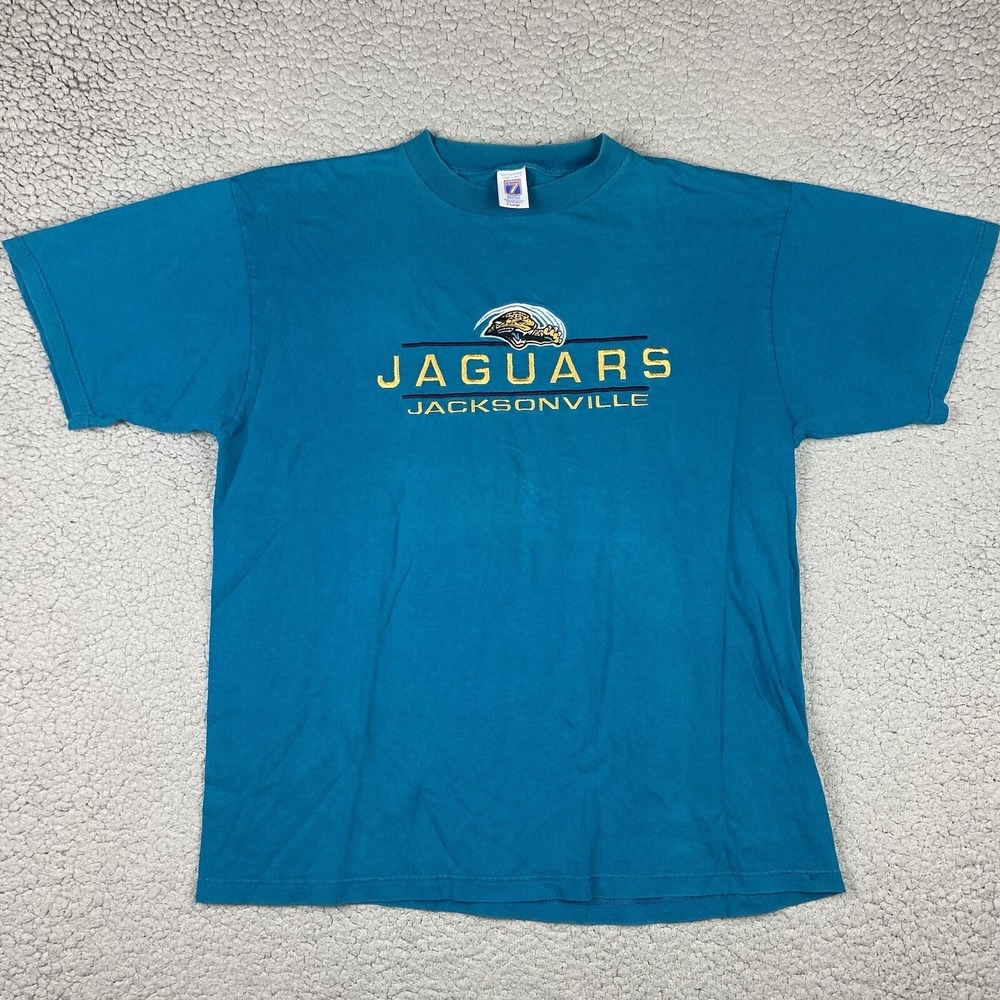 Vintage Logo 7 Jacksonville Jaguars 90's Embroidered‎ Logo Men's XL T-shirt Gray